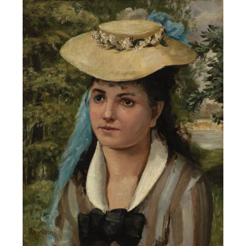 Pierre Auguste Renoir Lise In A Straw Hat Impressionism Art Movements Canvas, Drawing Paper Prints, Reproduction Oil Painting and