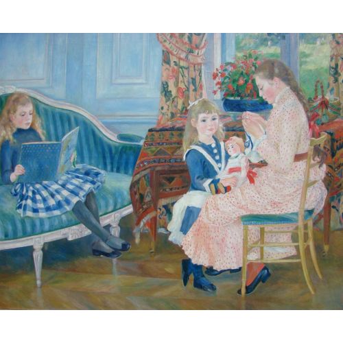 Pierre Auguste Renoir Çocukların Öğleden Sonraları Wargemont Empresyonizm Sanat Akımları Kanvas Efektli Tablo, Resim