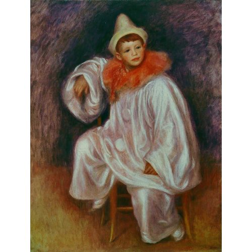 Pierre Auguste Renoir, Pierrot Blanc Impressionism Pierre Auguste Renoir Pierrot Blanc Impressionism Art Movements Canvas, Drawing Paper Prints, Reproduction Oil Painting and High