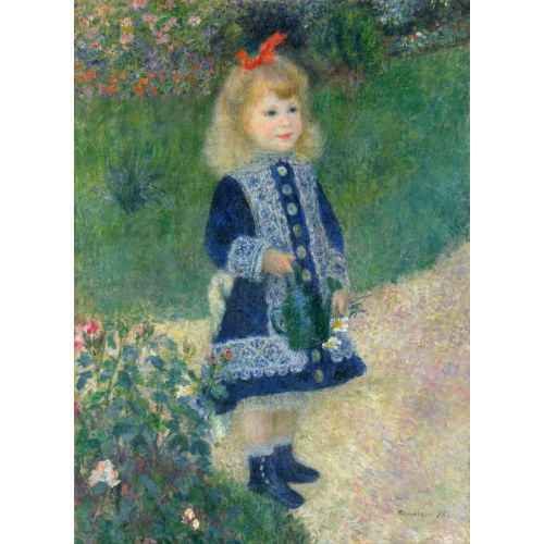 Pierre Auguste Renoir Sulama Tenekesi Olan Bir Kız Empresyonizm Sanat Akımları Kanvas Efektli Tablo, Resim Kağıdı