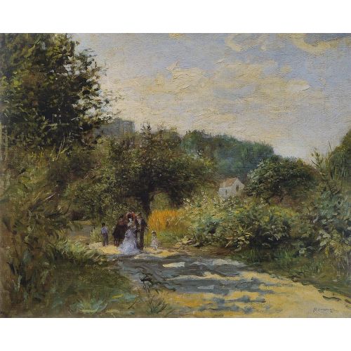Pierre Auguste Renoir Louveciennes Komününe Giden Bir Yol Empresyonizm Sanat Akımları Kanvas Efektli Tablo, Resim Kağıdı