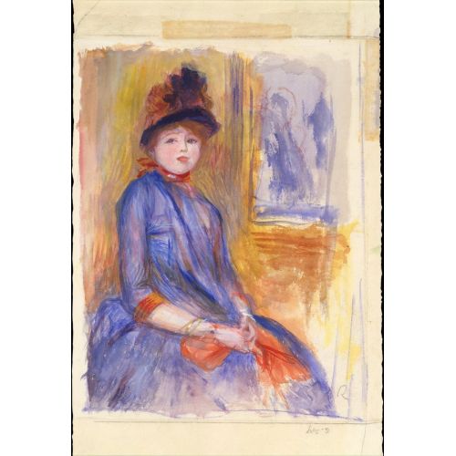 Pierre Auguste Renoir, Mavi Elbiseli Genç Kız Pierre Auguste Renoir, Mavi Elbiseli Genç Kız