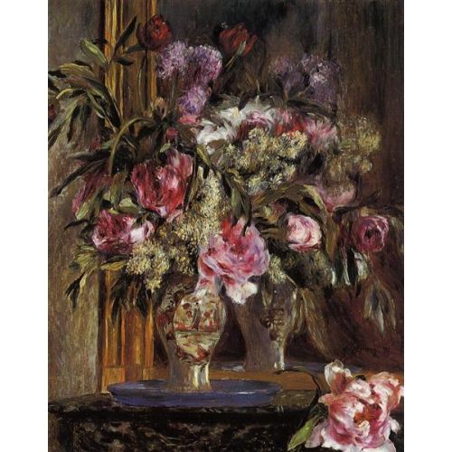 Renoir Vase Of Flowers Oil Canvas Renoir Vase Of Flowers Oil Canvas