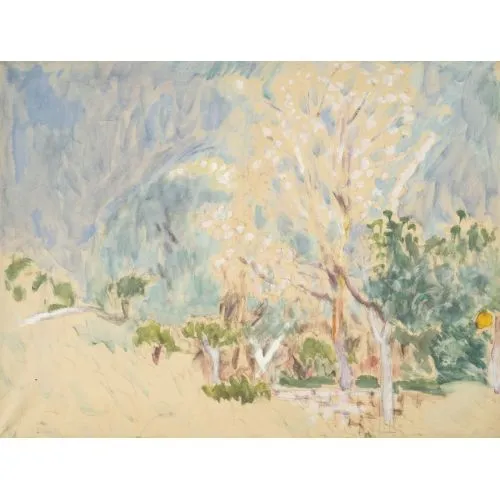 Pierre Bonnard, Paysage Au Cannet Les Arbres Blancs Post Impressionism Pierre Bonnard Paysage Au Cannet Les Arbres Blancs Post Impressionism Art Movements Canvas, Drawing Paper Prints, Reproduction