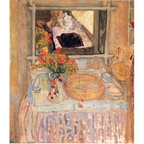 Pierre Bonnard, Toilet With A Bouquet Red And Yellow