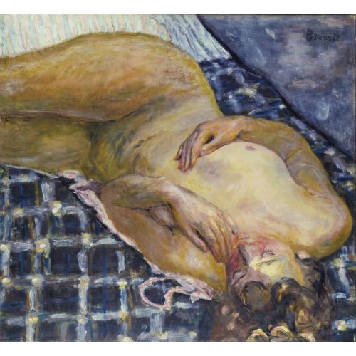 Pierre Bonnard, Lying Nude On A Checkered White Background Pierre Bonnard, Lying Nude On A Checkered White Background