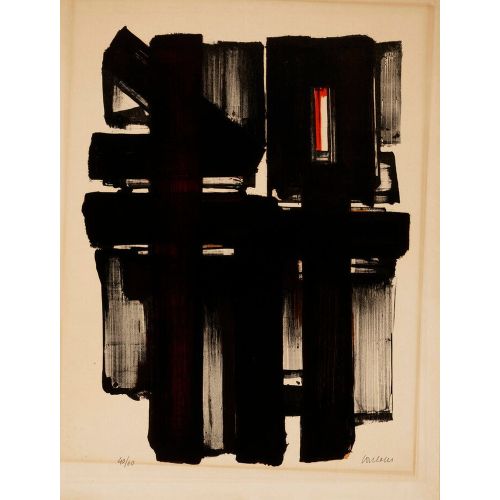 Pierre Soulages, Lithographie No. 2, 1957 1 Tachisme Pierre Soulages, Lithographie No. 2, 1957 1 Tachisme Art Movements