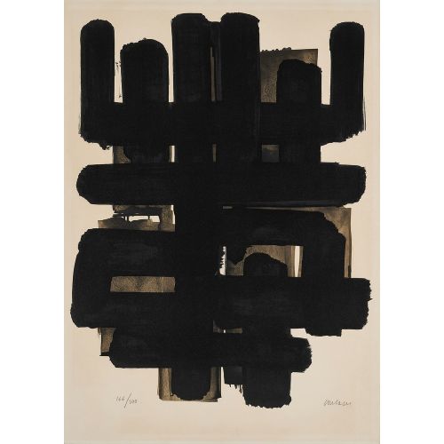 Pierre Soulages, Lithographie No. 3, 1957 Tachisme Pierre Soulages, Lithographie No. 3, 1957 Tachisme Art Movements