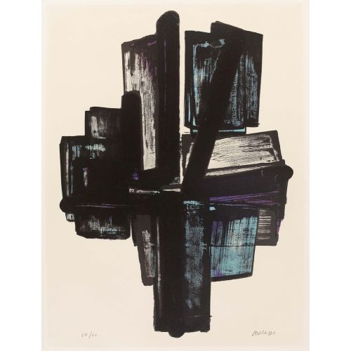 Pierre Soulages, Lithographie No. 4, 1957 Tachisme Pierre Soulages, Lithographie No. 4, 1957 Tachisme Art Movements