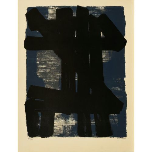Pierre Soulages, Lithographie No 6, 1957 Tachisme Pierre Soulages, Lithographie No 6, 1957 Tachisme Art Movements