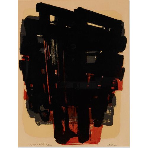 Pierre Soulages, Lithographie No. 8, 1958 Tachisme Pierre Soulages, Lithographie No. 8, 1958 Tachisme Art Movements