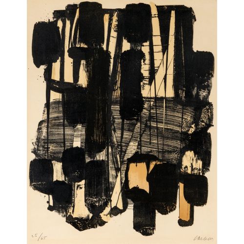 Pierre Soulages, Lithographie No. 11, 1963 Tachisme Pierre Soulages, Lithographie No. 11, 1963 Tachisme Art Movements