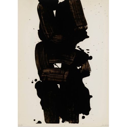 Pierre Soulages, Lithographie No. 25, 1969 Tachisme Pierre Soulages, Lithographie No. 25, 1969 Tachisme Art Movements