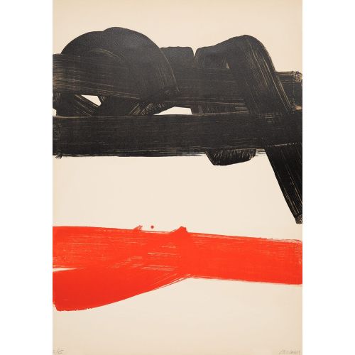 Pierre Soulages, Lithographie No. 27, 1969 Tachisme Pierre Soulages, Lithographie No. 27, 1969 Tachisme Art Movements