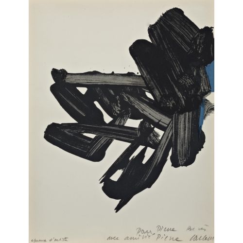 Pierre Soulages, Lithographie No17 Rivière 19, Encrevé 63 Tachisme Pierre Soulages, Lithographie No17 Rivière 19, Encrevé 63 Tachisme Art Movements