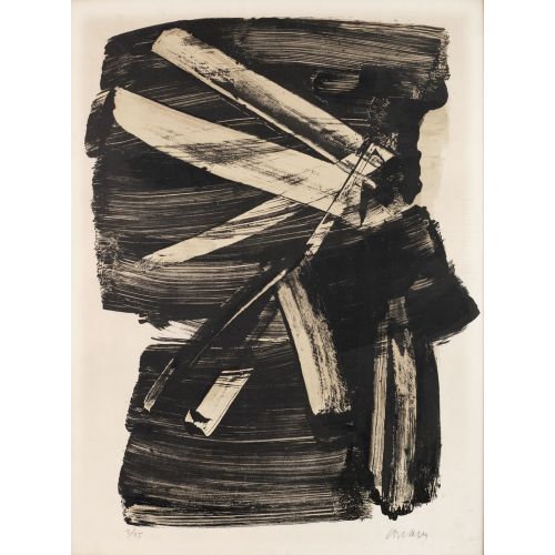 Pierre Soulages, Lithographie No 10 Tachisme Pierre Soulages, Lithographie No 10 Tachisme Art Movements