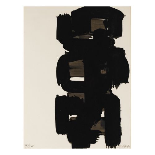 Pierre Soulages, Lithographie No 18 Tachisme Pierre Soulages, Lithographie No 18 Tachisme Art Movements