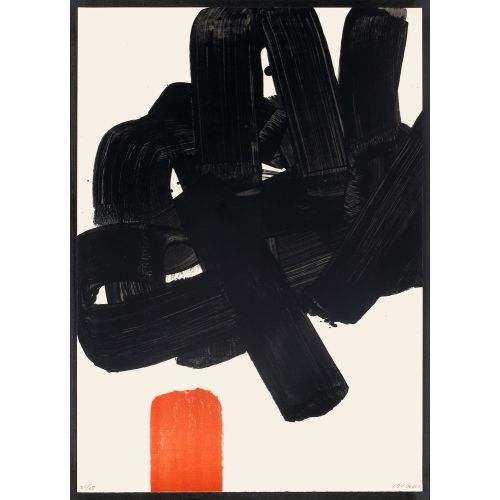 Pierre Soulages, Lithographie No 24b Tachisme Pierre Soulages, Lithographie No 24b Tachisme Art Movements