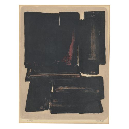 Pierre Soulages, Lithographie No 7a Tachisme Pierre Soulages, Lithographie No 7a Tachisme Art Movements