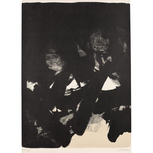 Pierre Soulages, Lithographie No 13 Tachisme Pierre Soulages, Lithographie No 13 Tachisme Art Movements