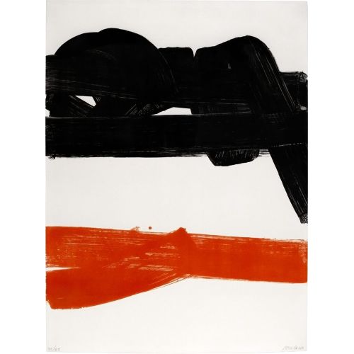 Pierre Soulages, Lithographie No 27, 1969 Tachisme Pierre Soulages, Lithographie No 27, 1969 Tachisme Art Movements
