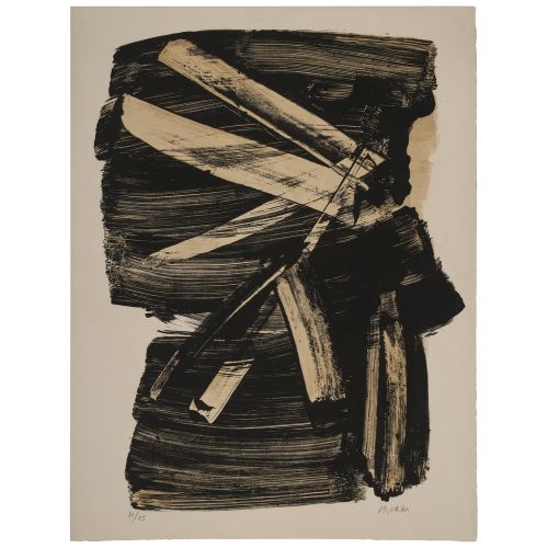 Pierre Soulages, Lithograph No. 10 Tachisme Pierre Soulages, Lithograph No. 10 Tachisme Art Movements