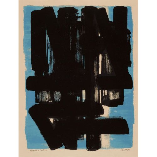 Pierre Soulages, Lithograph No 5 Tachisme Pierre Soulages, Lithograph No 5 Tachisme Art Movements