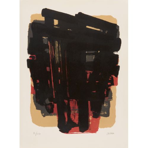 Pierre Soulages, Litografi No. 8 Lekecilik Pierre Soulages, Litografi No. 8 Lekecilik Sanat Akımları