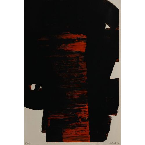 Pierre Soulages, Lithograph No 26 Tachisme Pierre Soulages, Lithograph No 26 Tachisme Art Movements