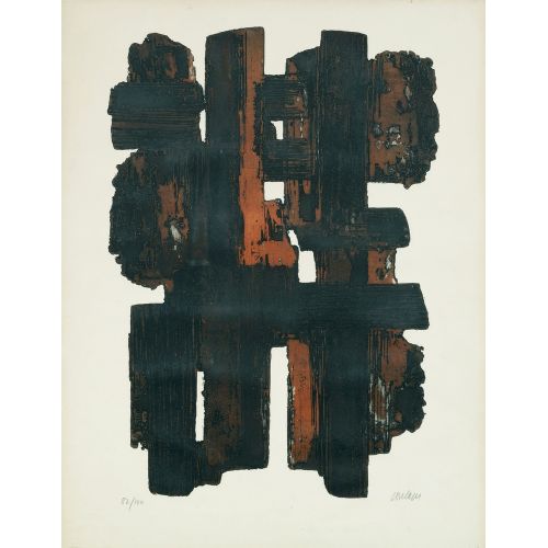 Pierre Soulages, Eau Forte IX 2 Tachisme Pierre Soulages, Eau Forte IX 2 Tachisme Art Movements