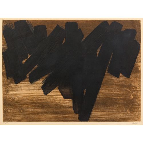 Pierre Soulages, Eau forte V, 1956 Tachisme Pierre Soulages, Eau forte V, 1956 Tachisme Art Movements