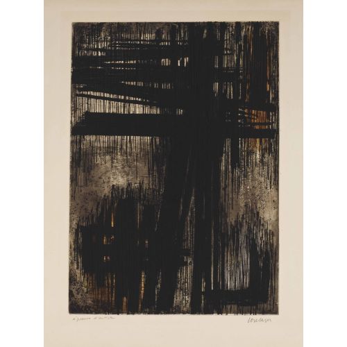 Pierre Soulages, Eau forte VII Tachisme Pierre Soulages, Eau forte VII Tachisme Art Movements
