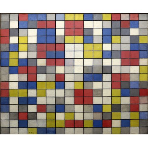 Açık Renkler İle Kompozisyon 9 Açık Renkler İle Satranç Tahtası Kompozisyon, Piet Mondrian