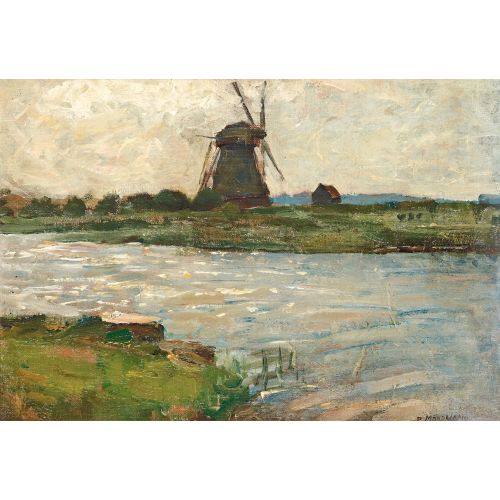 Oostelijk Yeldeğirmeni Landzicht Çiftliğindeki İskeleden Görüntü, Piet Mondrian Oostelijk Yeldeğirmeni Landzicht Çiftliğindeki İskeleden Görüntü, Piet Mondrian