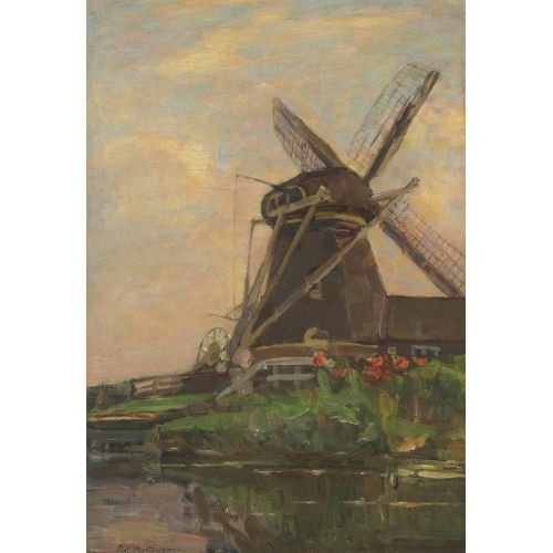 Oostzijdse Mill, Piet Mondrian Impressionism Art Movements Canvas, Drawing Paper Prints, Reproduction Oil Painting and High