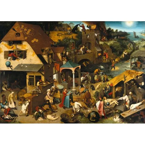 Pieter Bruegel The Dutch Proverbs People Canvas Prints Canvas, Drawing Paper Prints, Reproduction Oil Painting and High