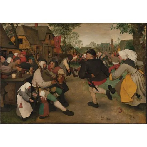 Pieter Bruegel Köylü Dansı İnsanlar Pieter Bruegel Köylü Dansı İnsanlar Baskı Tablo Kanvas Efektli Tablo, Resim Kağıdı Baskısı, Reprodüksiyon ve Yüksek