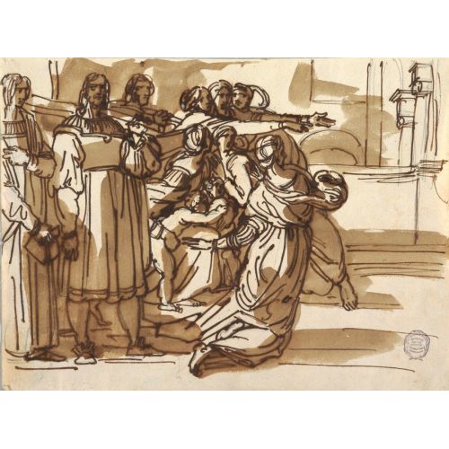 Raphael, Heliodorus Tahliyesinde Prelate Ve Tabure Taşıyıcılarını Ve Yanındaki Kadınları Çizim Raphael, Heliodorus Tahliyesinde Prelate Ve Tabure Taşıyıcılarını Ve Yanındaki Kadınları Çizim