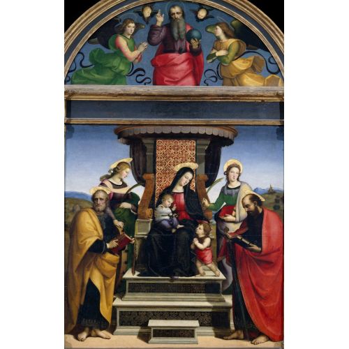 Raphael, Madonna And Child Enthroned With Saints Raphael, Madonna And Child Enthroned With Saints