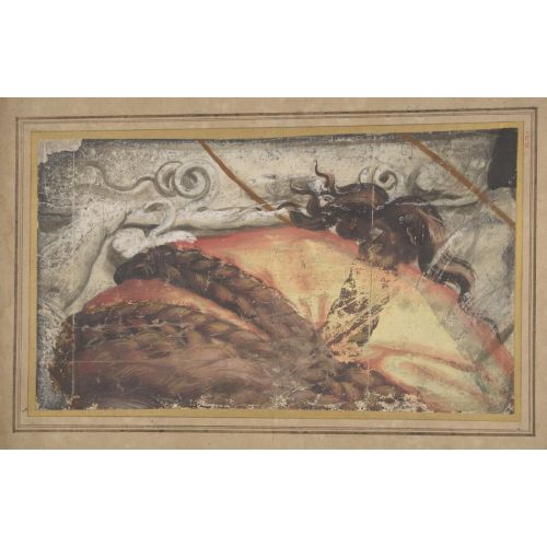 Raphael, The Top Of Womans Head With Hair Braided Over A Cloth Headdress Raphael, The Top Of Womans Head With Hair Braided Over A Cloth Headdress