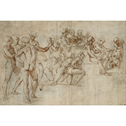 Raphael, Santi Sketch For The Lower Left Section Of The Disputa Raphael, Santi Sketch For The Lower Left Section Of The Disputa
