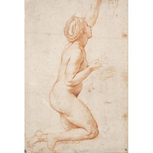 Raphael, Santi A Kneeling Nude Woman With Her Left Arm Raised Raphael, Santi A Kneeling Nude Woman With Her Left Arm Raised