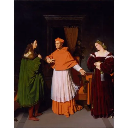 Raphael Jean Auguste Dominique Ingres Kardinal Bibbiena Nişanı Ve Yeğeni Rönesans Resimleri Sanat Akımları Kanvas Efektli