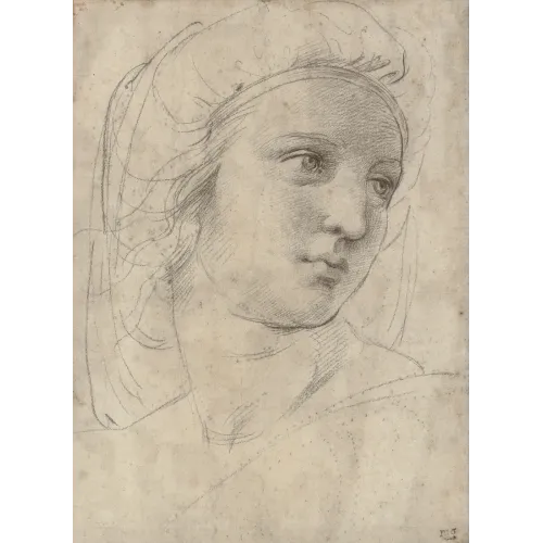 Raphael, Head Of A Muse Renaissance Paintings Raphael Head Of A Muse Renaissance Paintings Art Movements Canvas, Drawing Paper Prints, Reproduction Oil Painting and High