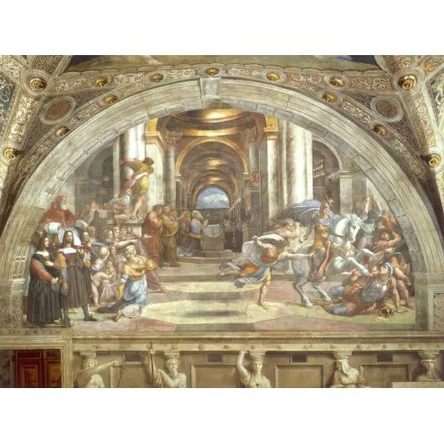 Raphael Heliodorus Tapınaktan Atılması Rönesans Resimleri Sanat Akımları Kanvas Efektli Tablo, Resim Kağıdı Baskısı