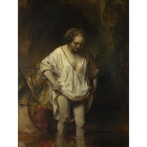 Rembrandt Van Rijn, A Woman Bathing In A Stream