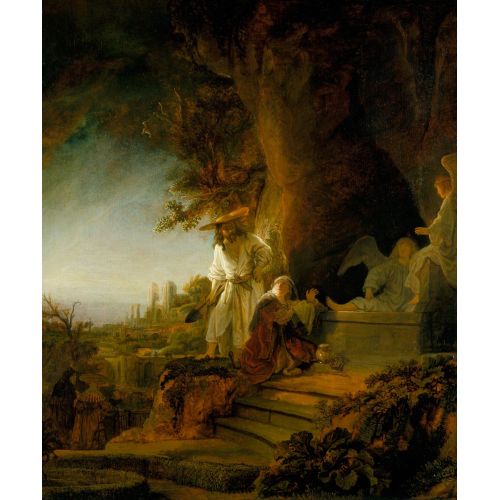 Rembrandt Van Rijn, Mezar Mesih Ve Saint Mary Magdalen Barok Rembrandt Van Rijn, Mezar Mesih Ve Saint Mary Magdalen Barok Sanat Akımları Kanvas Efektli Tablo, Resim Kağıdı Baskısı