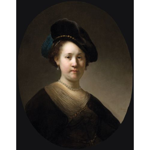 Rembrandt Van Rijn, Bust Of A Young Woman Wearing A Plumed Cap