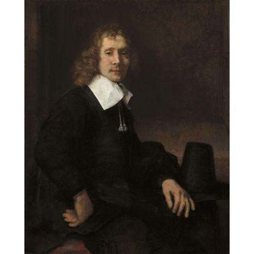 Rembrandt Van Rijn, A Young Man Seated At A Table Possibly Govaert Flinck