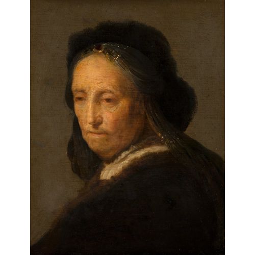 Rembrandt Van Rijn, Study Of An Old Woman
